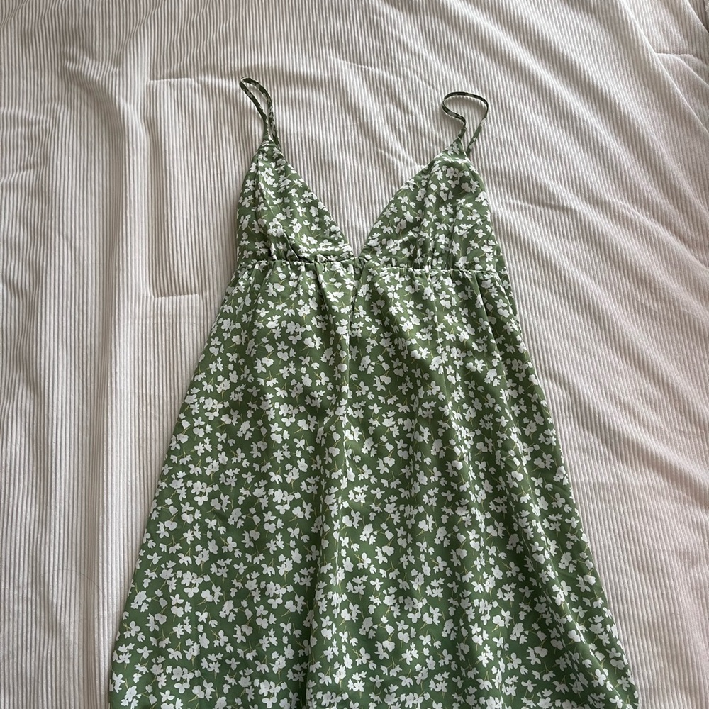 Princess Polly Sage and White Floral Dress